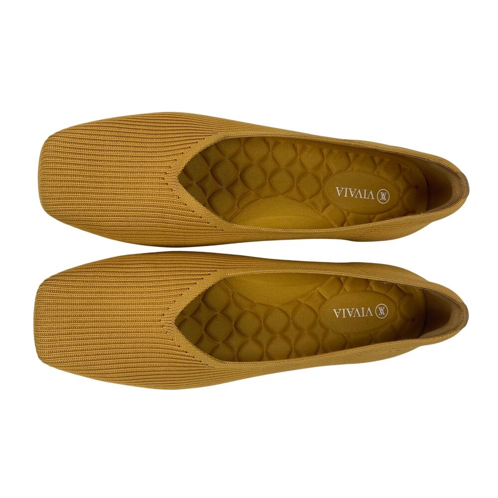 Vivaia Square Toe V Cut Ballet Flat Margot 2.0 Ginger Yellow Size 41 / 9.5 US - Picture 5 of 9